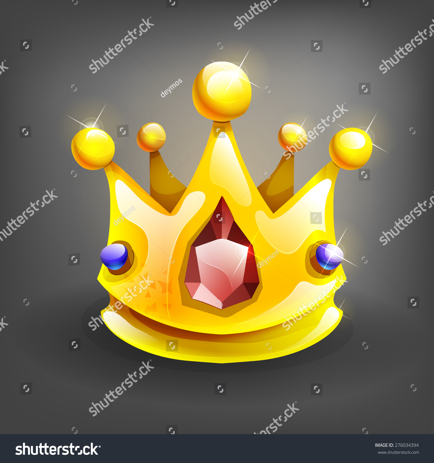 Cartoon Gold Crown Vector Illustration Stock Vector Royalty Free