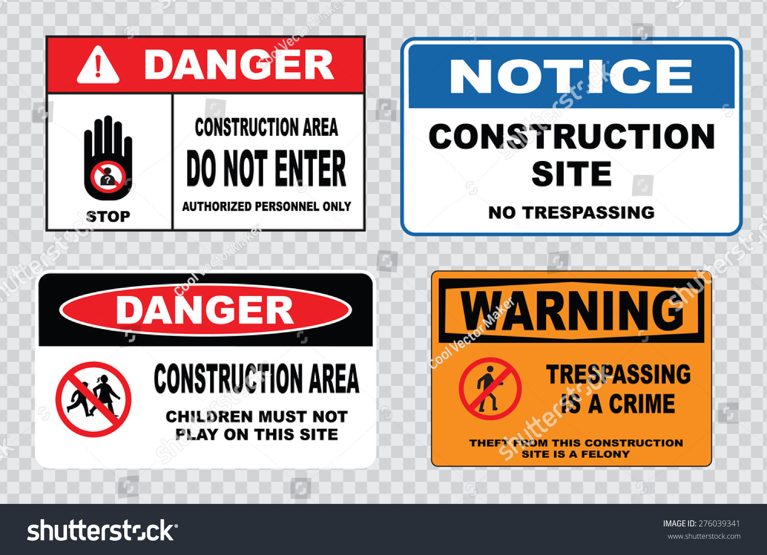 Site Safety Sign Construction Safety Danger Stock Vector (Royalty Free ...