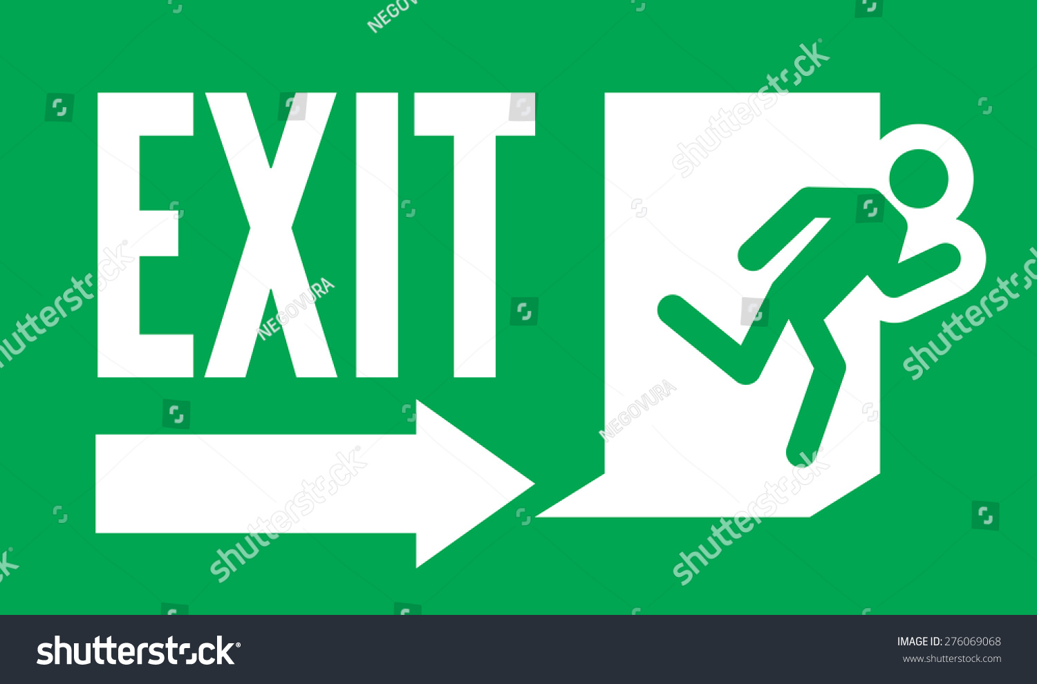 Emergency Exit Vector Sign Stock Vector (Royalty Free) 276069068 ...