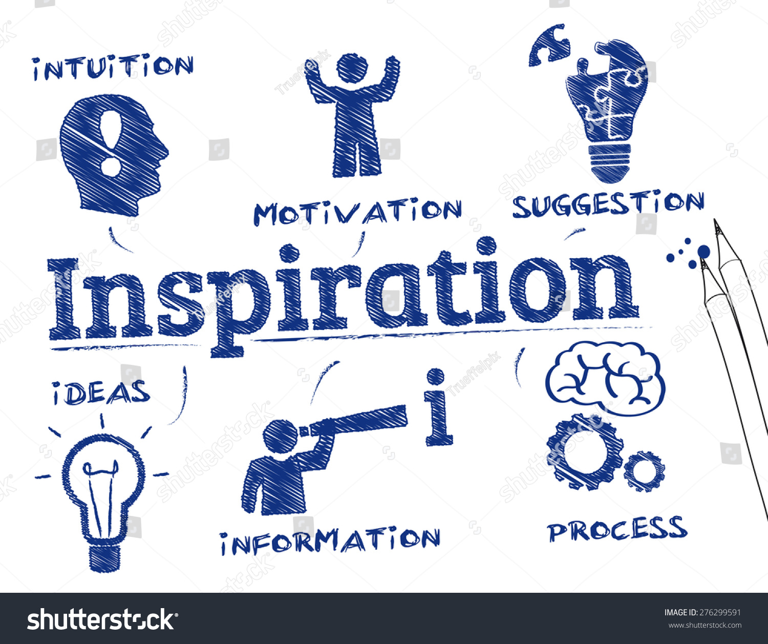 Inspiration Concept Chart Keywords Icons Stock Vector (Royalty Free ...