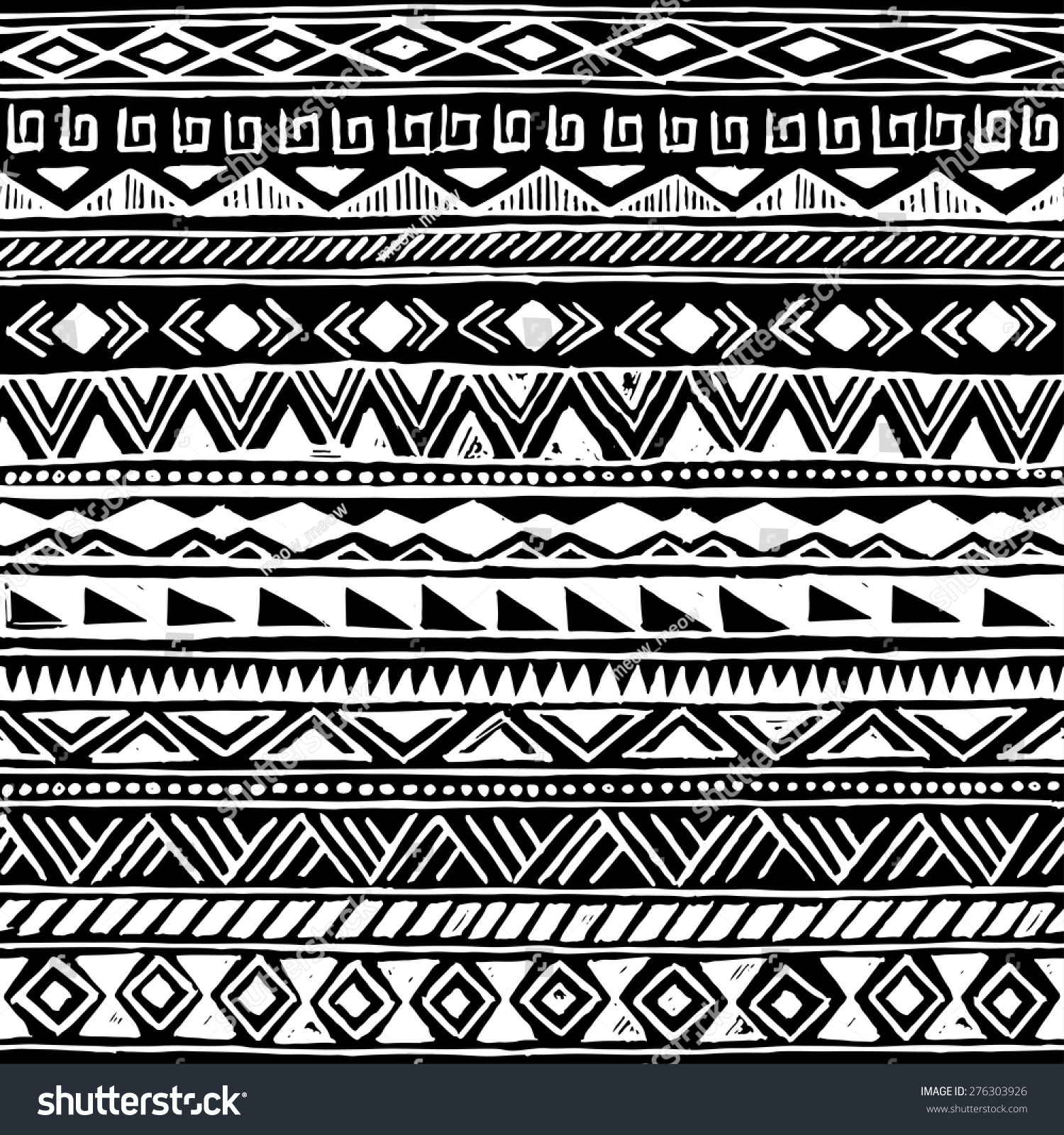 Black White Tribal Navajo Seamless Pattern Stock Vector (Royalty Free ...