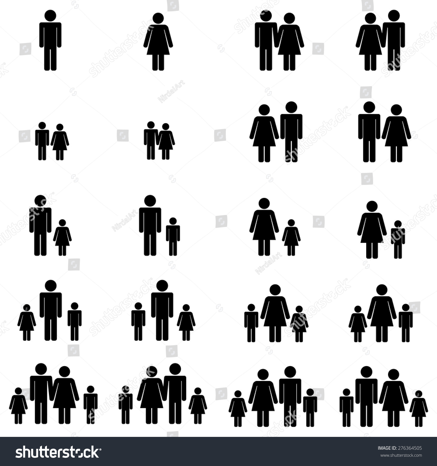 Family Icons Set Stock Vector (Royalty Free) 276364505 | Shutterstock