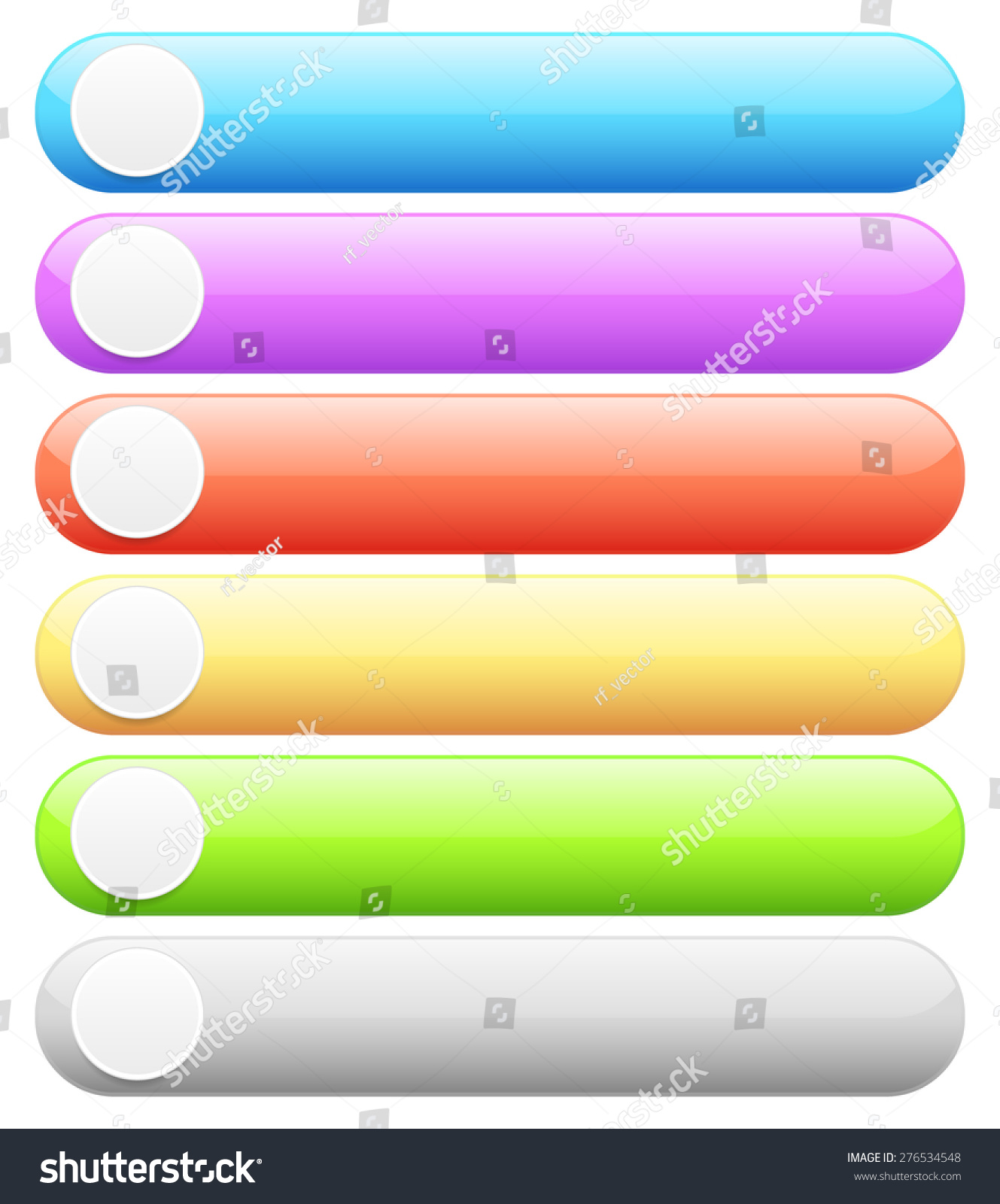 Colorful Empty Rounded Button Banner Backgrounds Stock Vector (Royalty ...