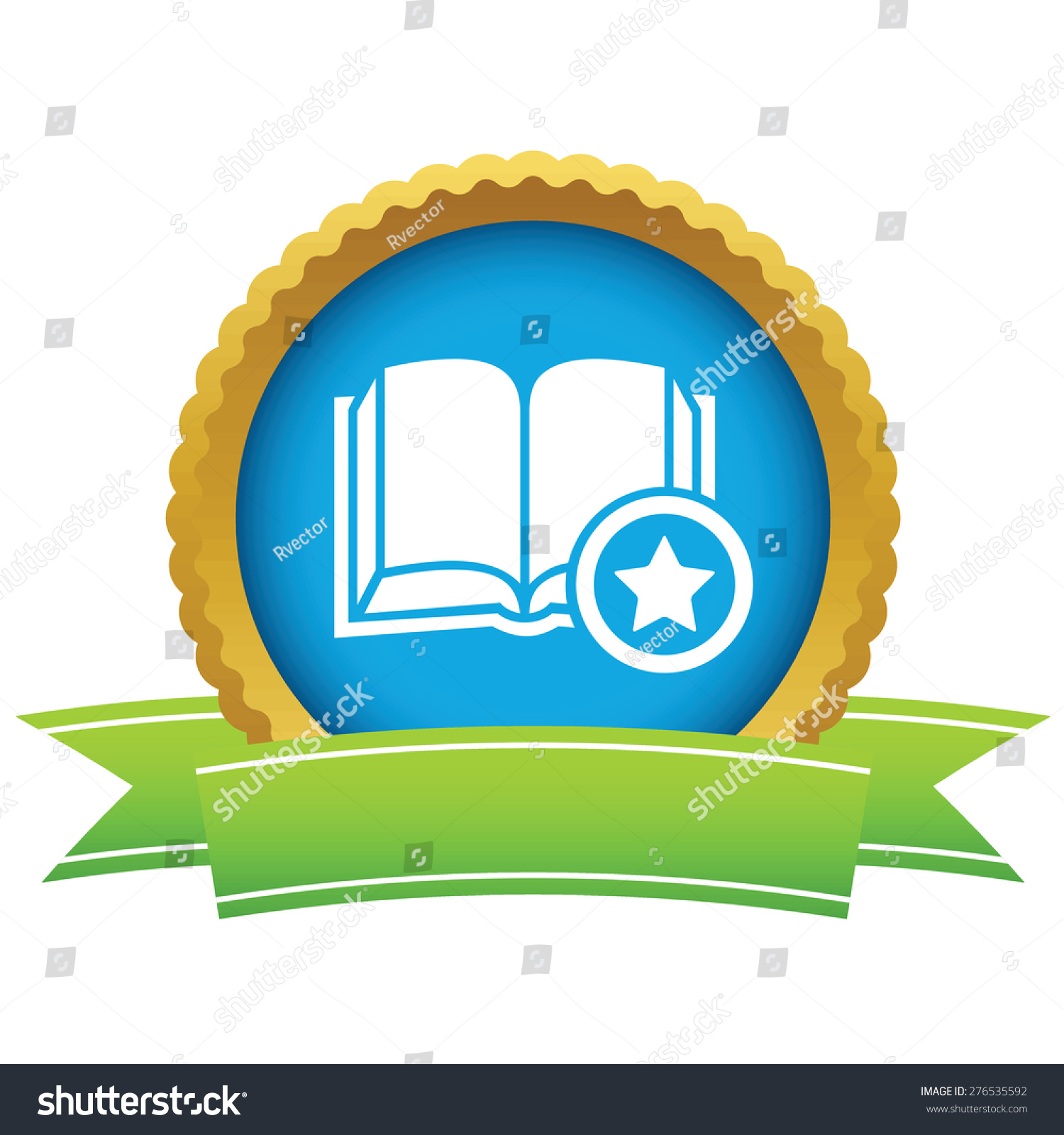 Round Icon Ribbon Image Book Star Stock Vector (Royalty Free) 276535592 ...