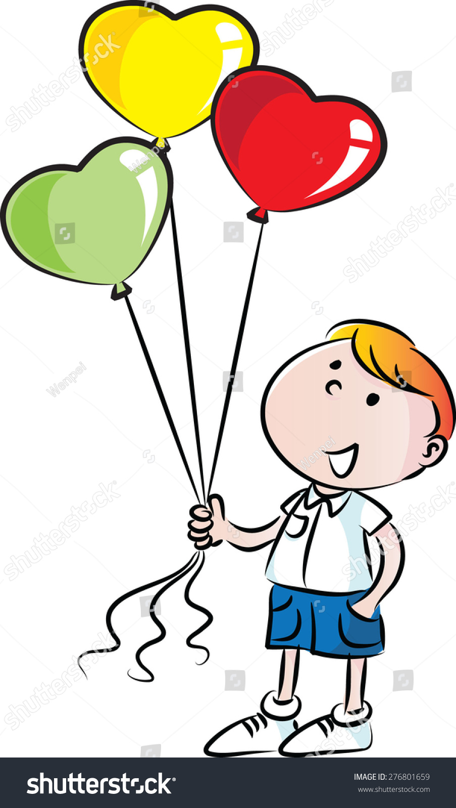 School Kids Holding Balloons Stock Vector (Royalty Free) 276801659 ...