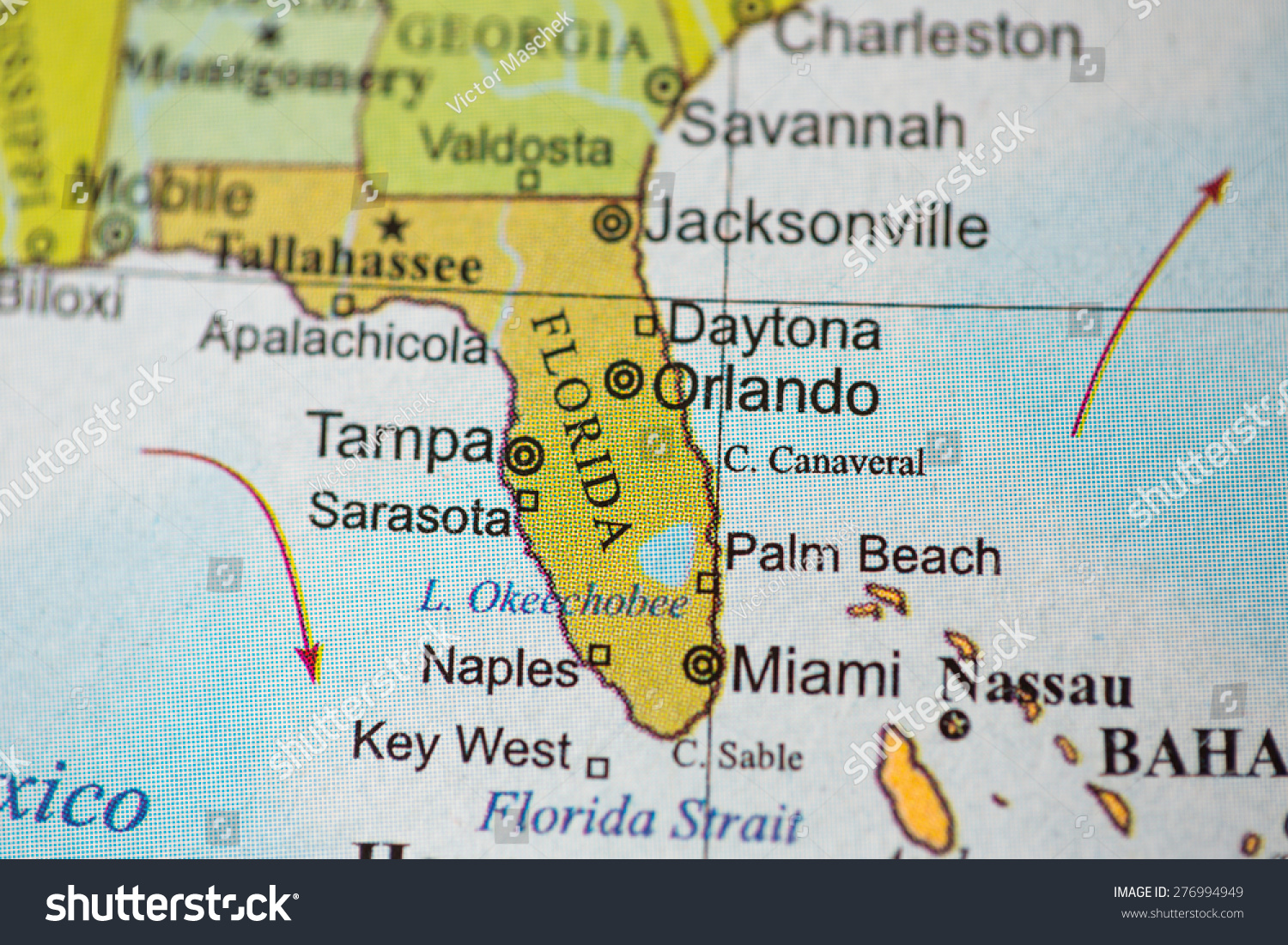 Florida On World Map Map View Florida On Geographical Globe Stock Photo 276994949 | Shutterstock