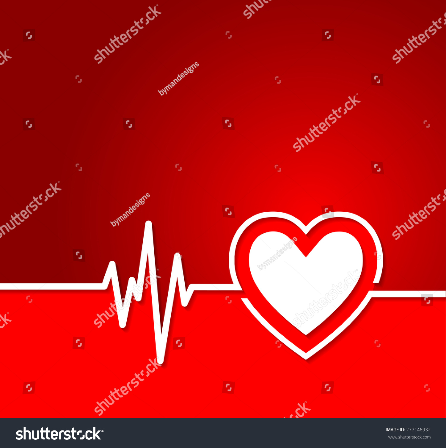 Heart Cardiogram Heart Shape Conceptuseful Background Stock Vector ...