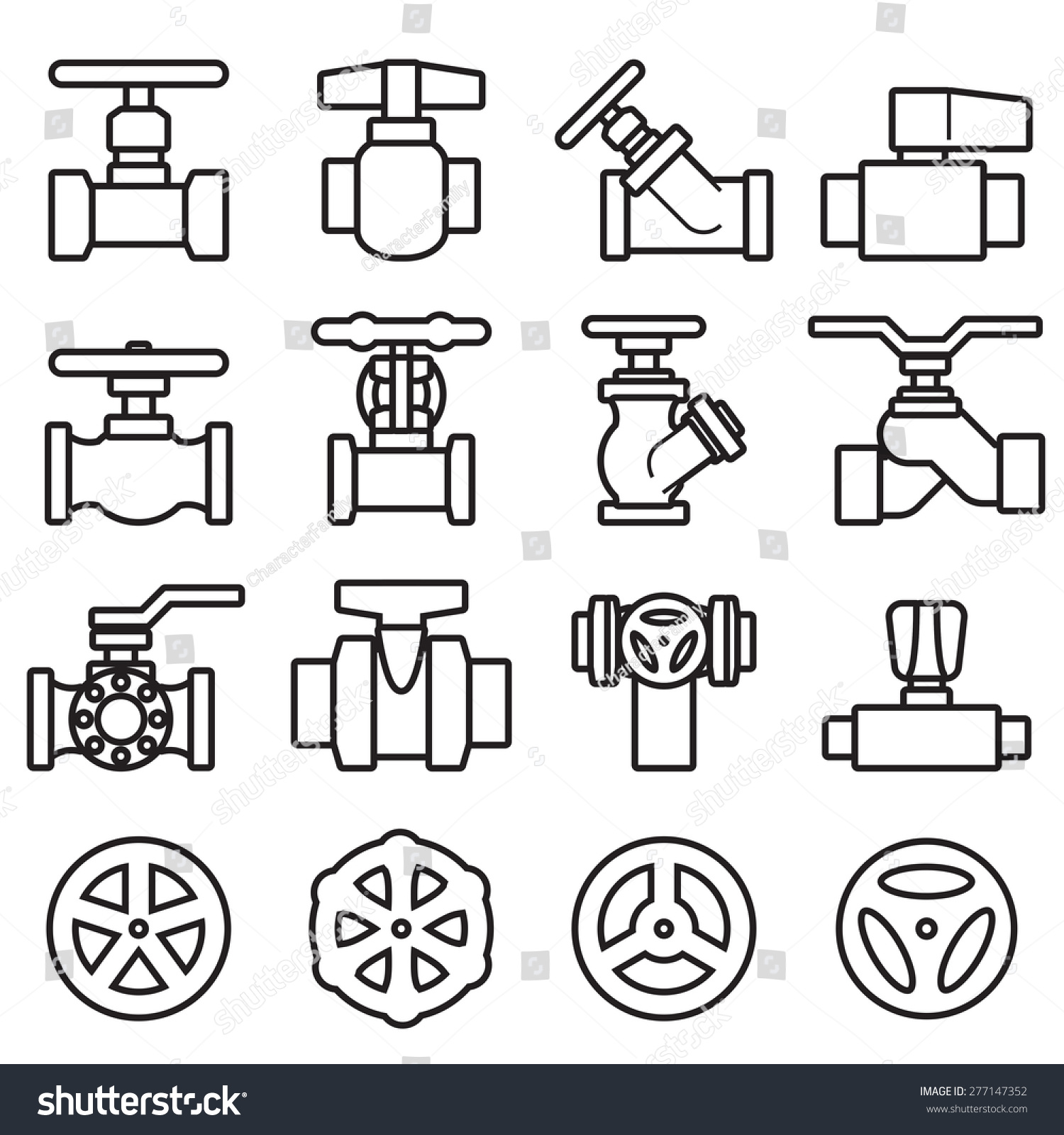 Valve Taps Icon Set Stock Vector (Royalty Free) 277147352 | Shutterstock