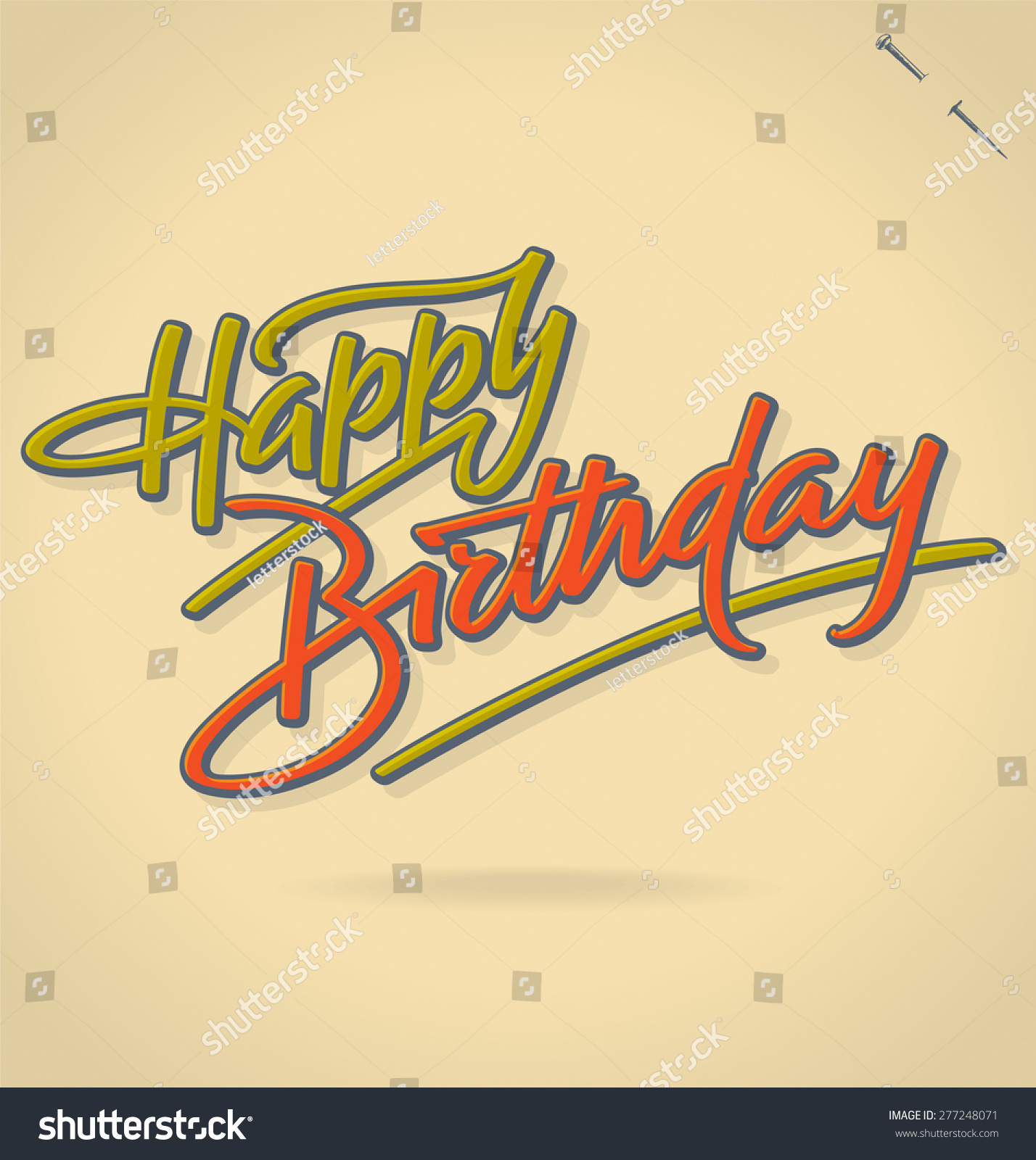 Happy Birthday Original Custom Hand Lettering Stock Vector (Royalty ...