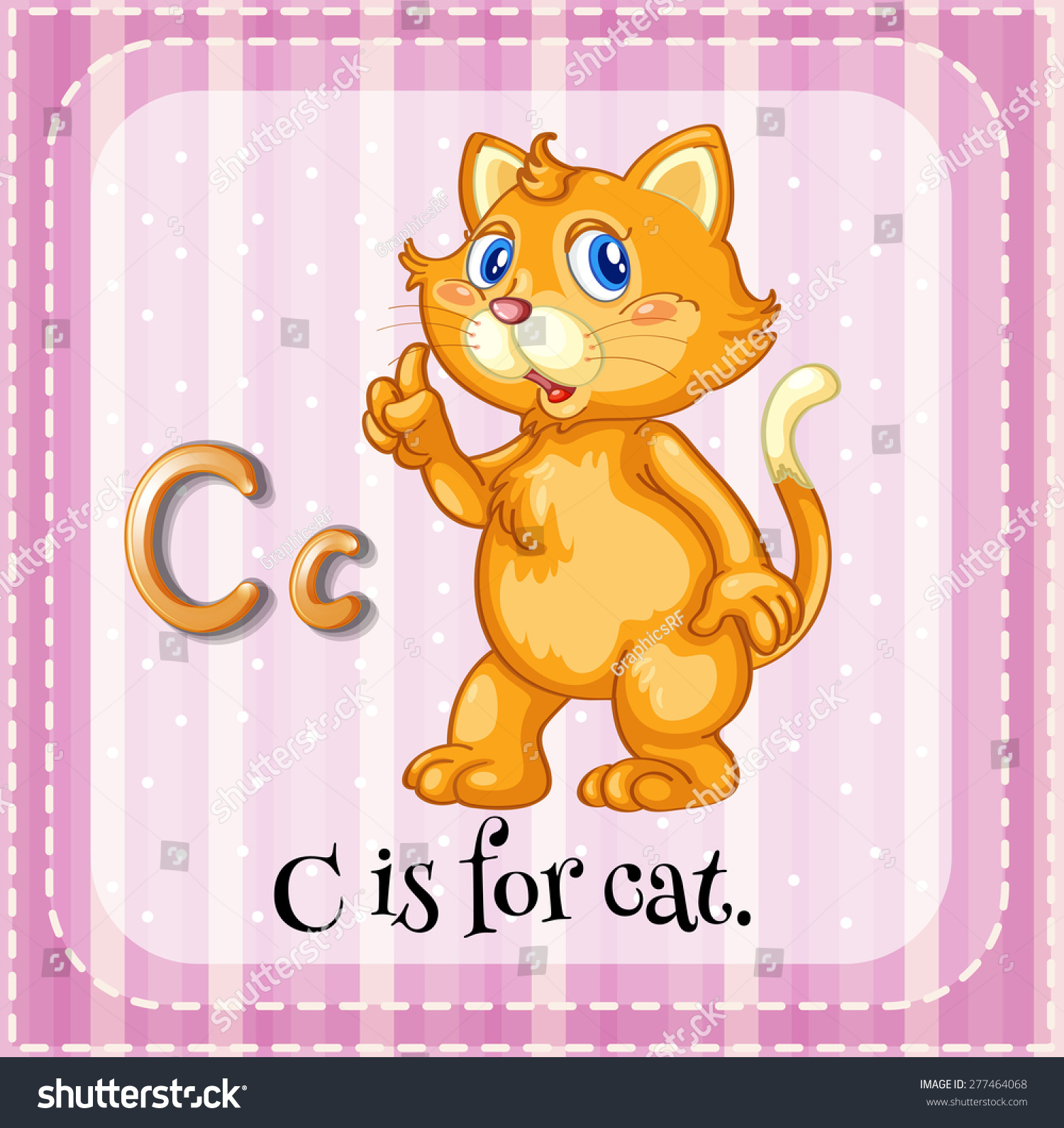 English Flashcard Letter C Cat Stock Vector (Royalty Free) 277464068 ...