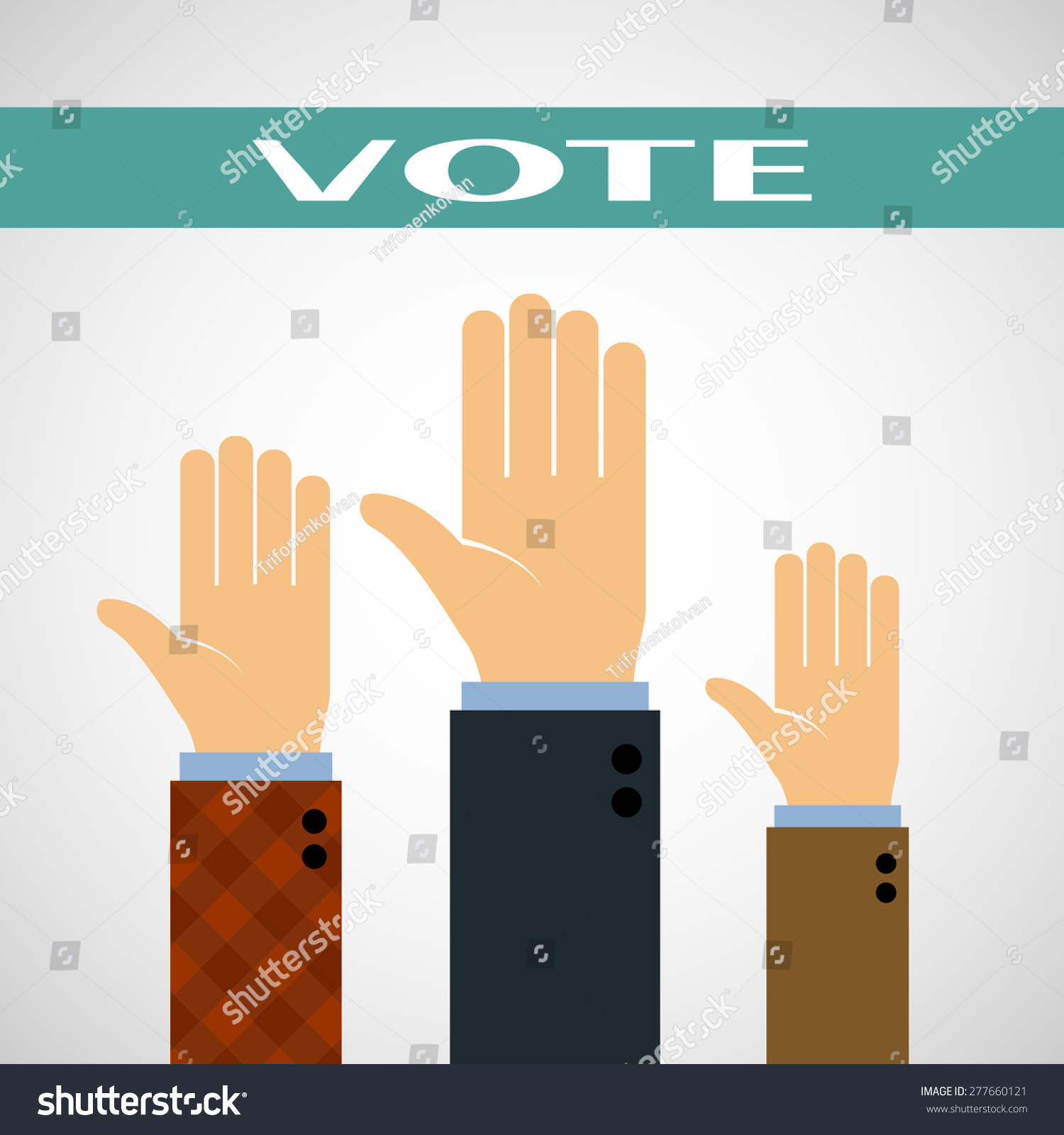 Hands Raised Vote Vector Image Stock Vector (Royalty Free) 277660121 ...