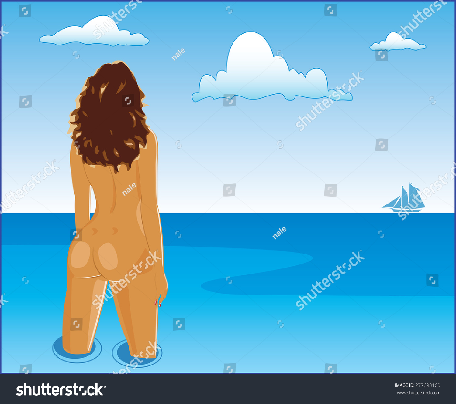 Nude Girl On Beach