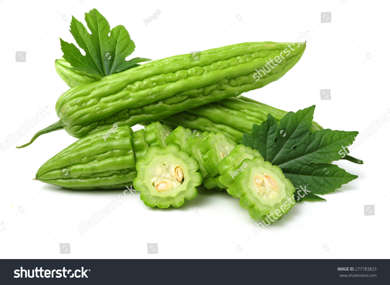 Bitter Melon Isolated On White Background Stock Photo 277783823 ...