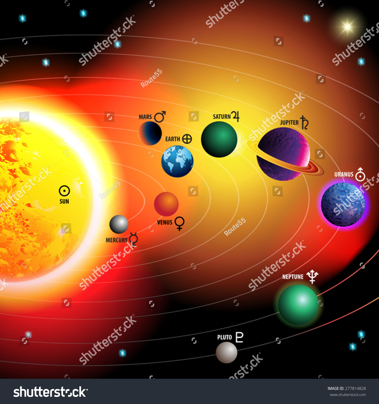 Planets Solar System Around Sun Vector Stock Vector (Royalty Free ...