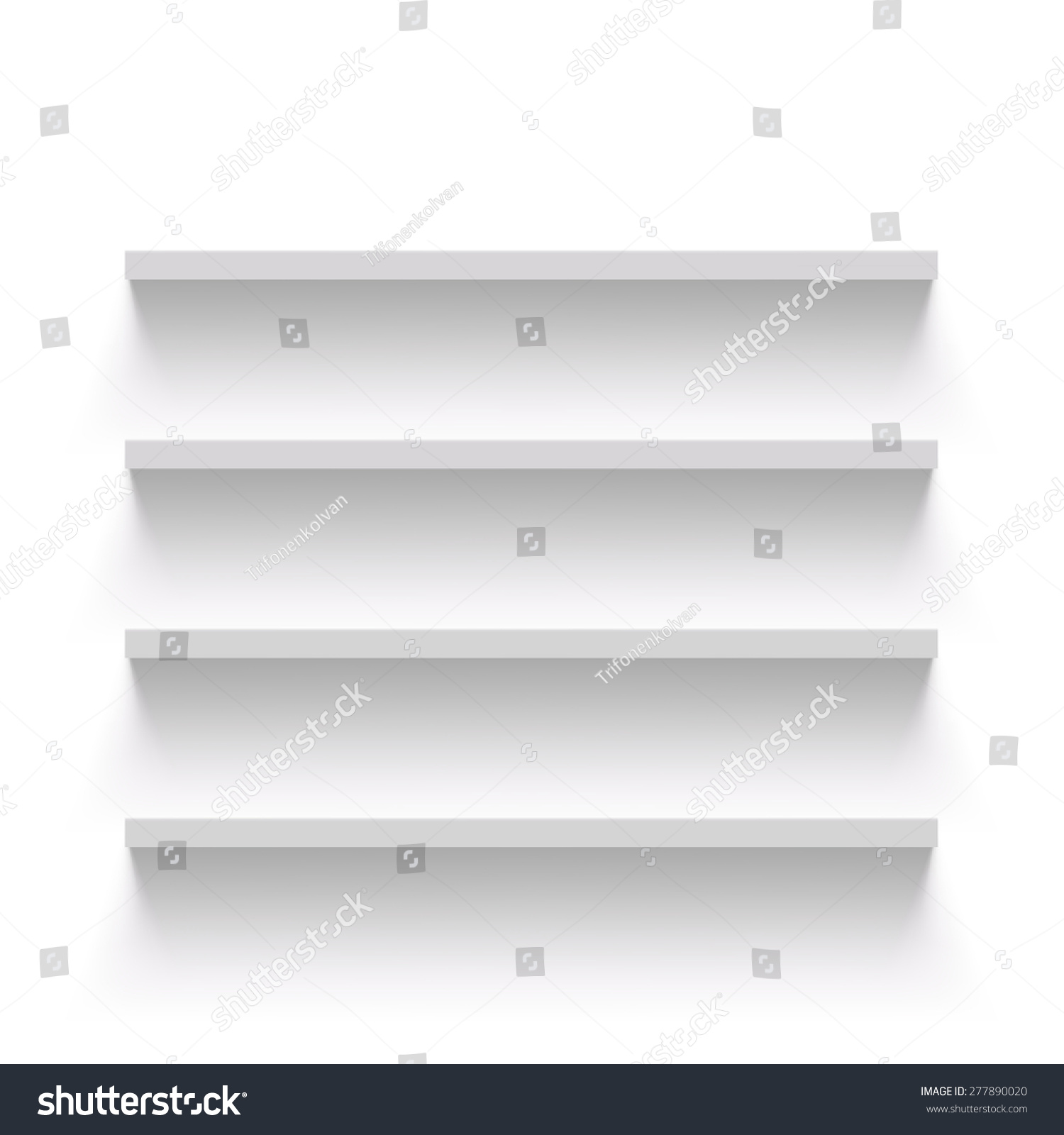 Empty Shelves On White Wall Vector Stock Vector (Royalty Free ...