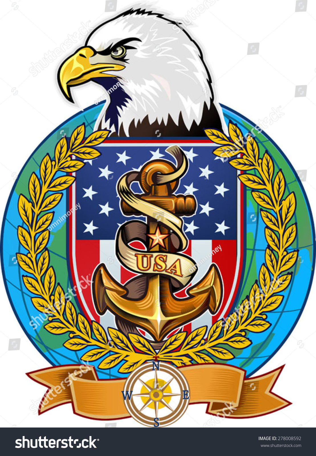 Us Navy Eagle Stock Vector (Royalty Free) 278008592 | Shutterstock