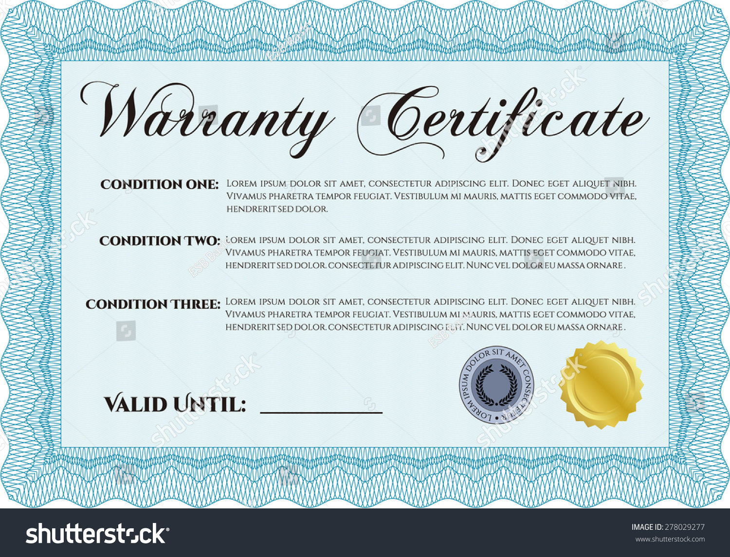 guarantee certificate template