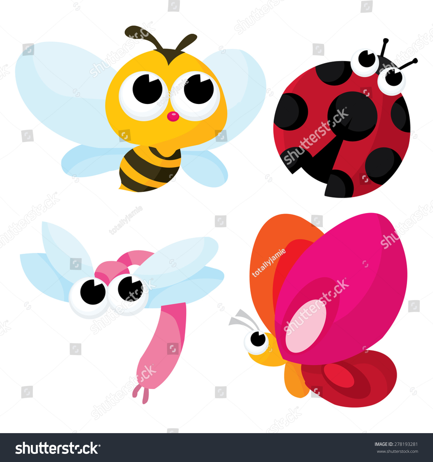 Cartoon Vector Illustration Pretty Cute Little Stock Vector (Royalty ...