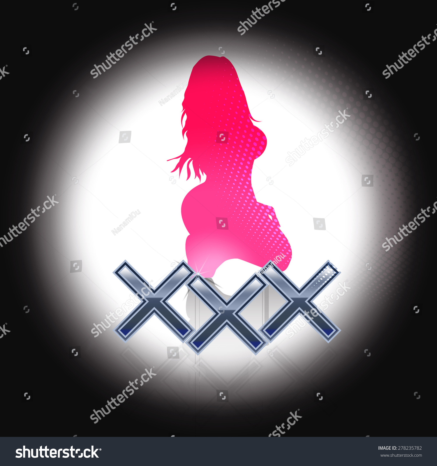 Xxx Sign Silhouette Sexy Woman Stock Vector Royalty Free Shutterstock