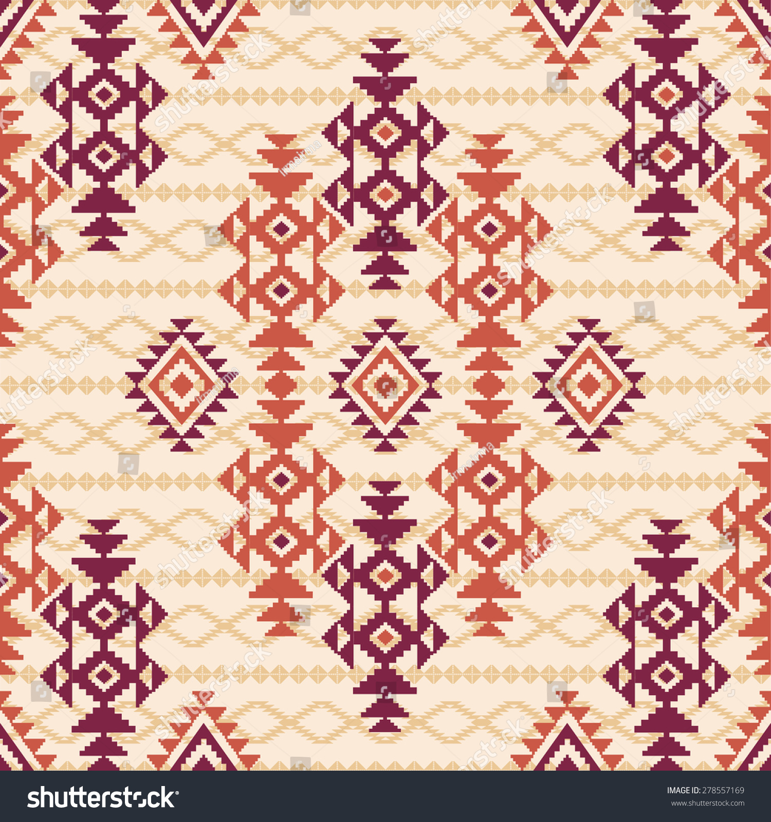 Seamless Geometric Tribal Pattern Stock Vector Royalty Free 278557169