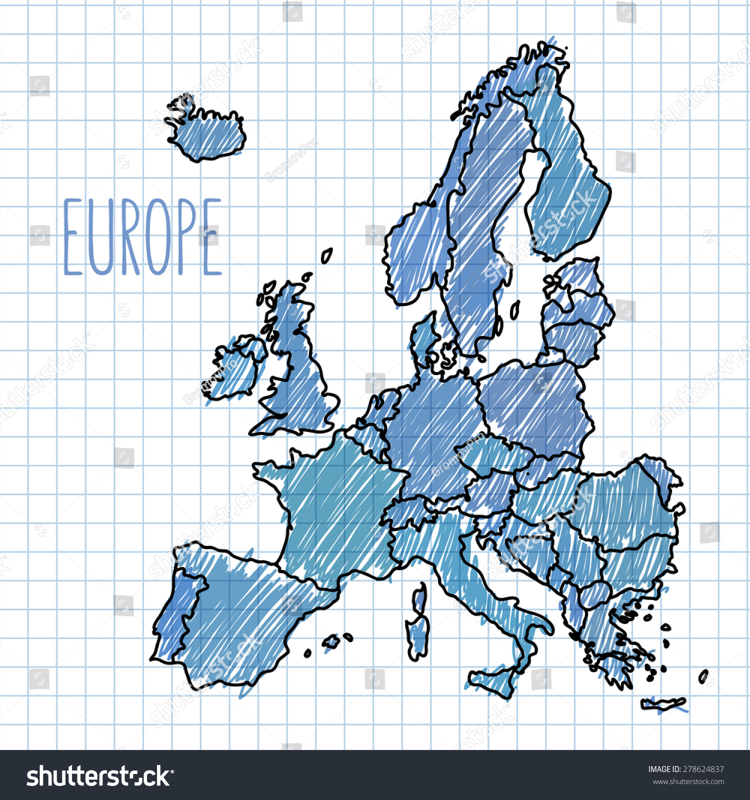 Карта европы нарисованная