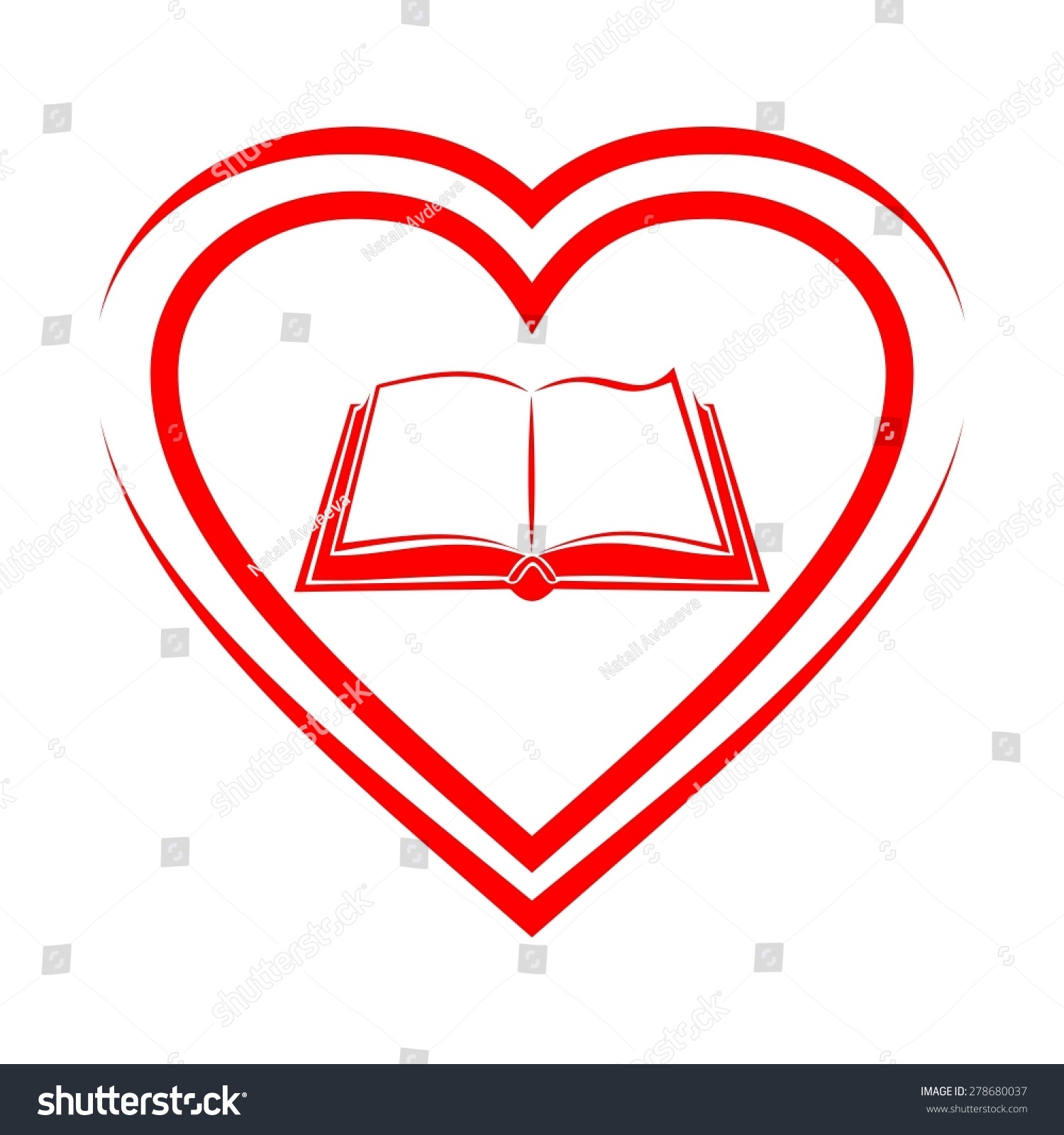 Open Book Heart Stock Vector (Royalty Free) 278680037 | Shutterstock