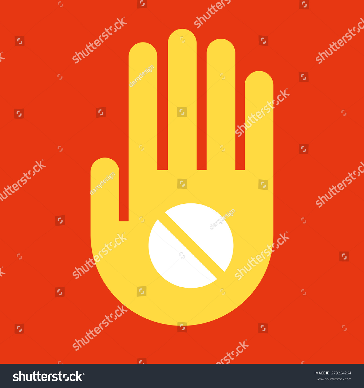 Stop Hand Stock Vector Royalty Free 279224264 Shutterstock