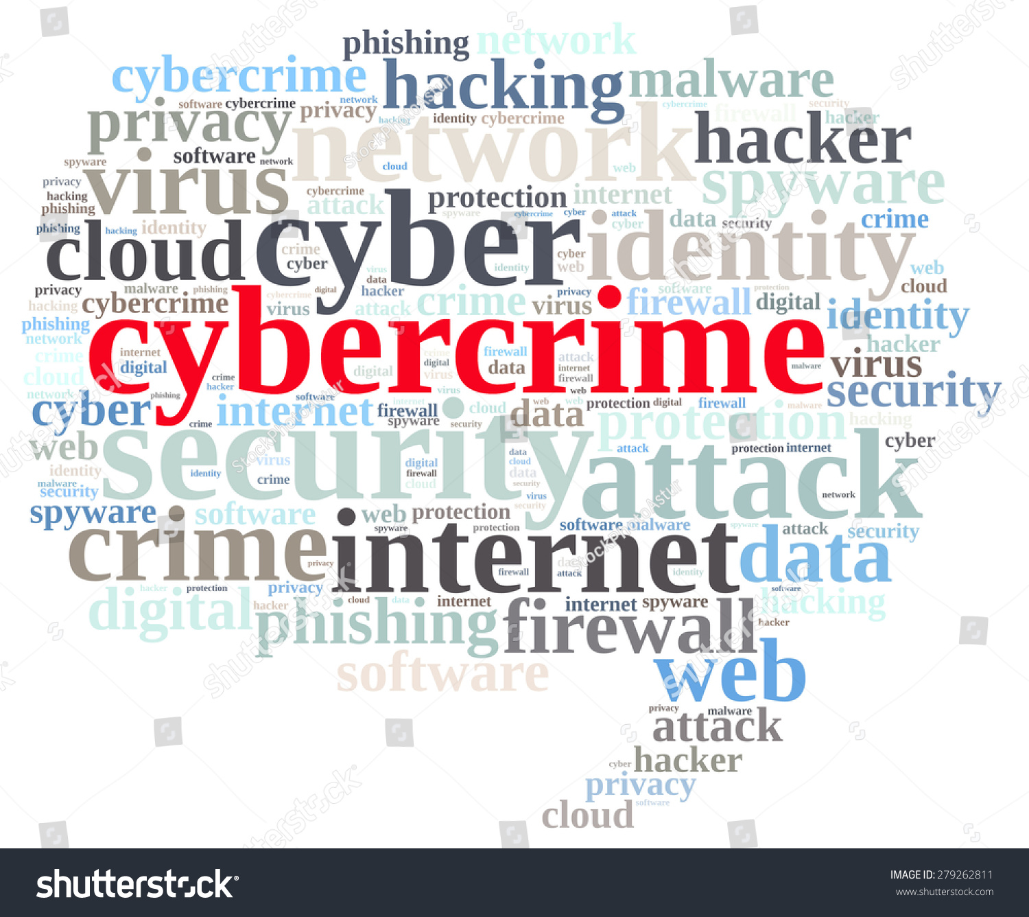 Word Cloud Illustration Which Deals Cybercrime Stock Illustration ...