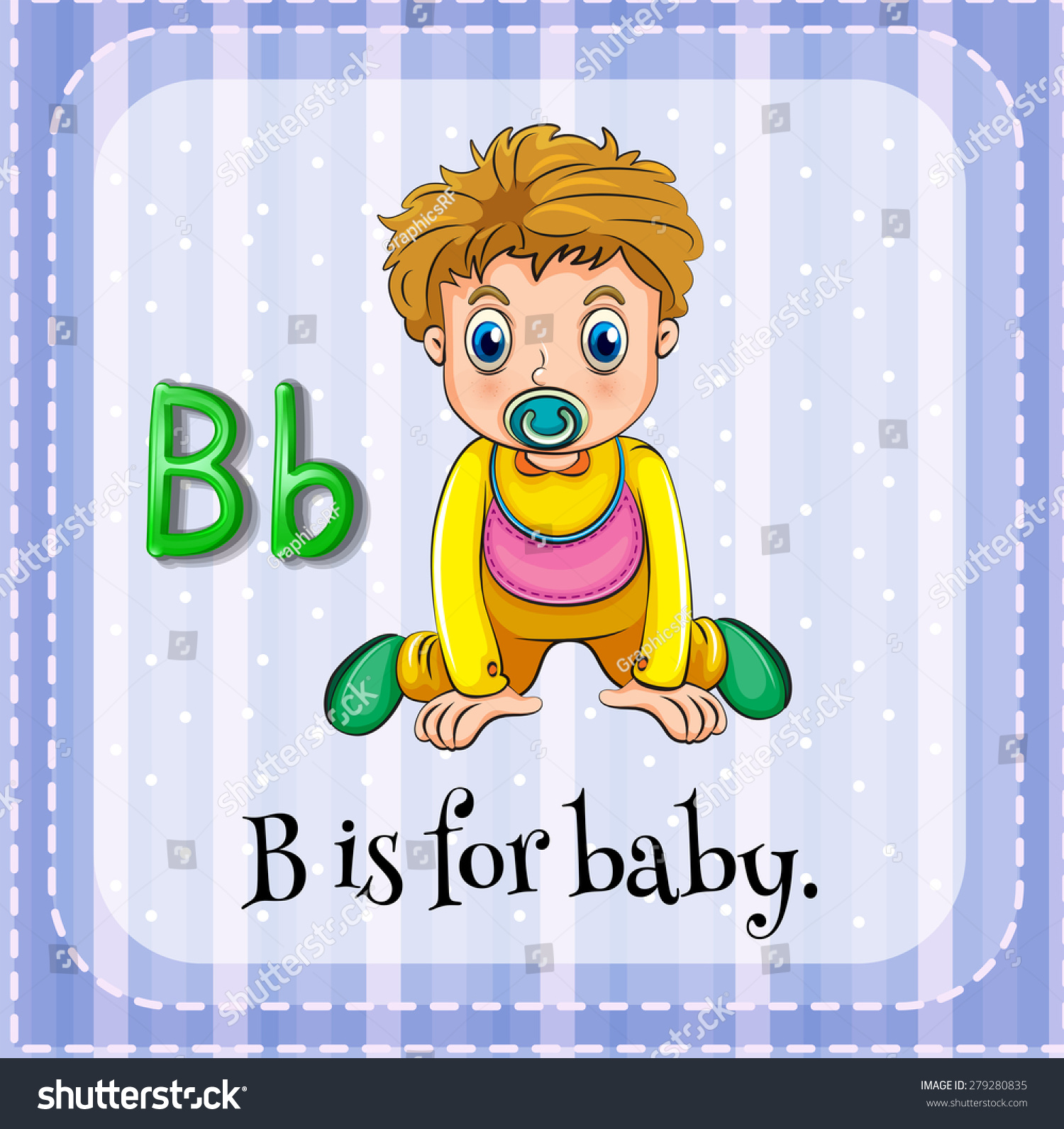 Flashcard Letter B Baby Stock Vector (Royalty Free) 279280835 ...