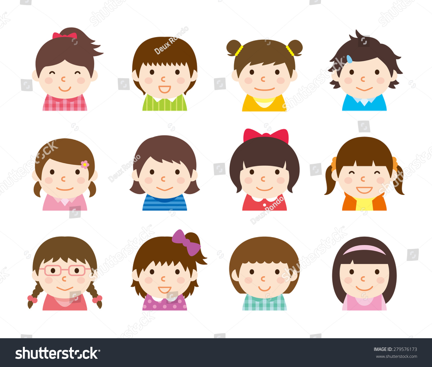 Girls Hairstyle Set Stock Vector (royalty Free) 279576173 