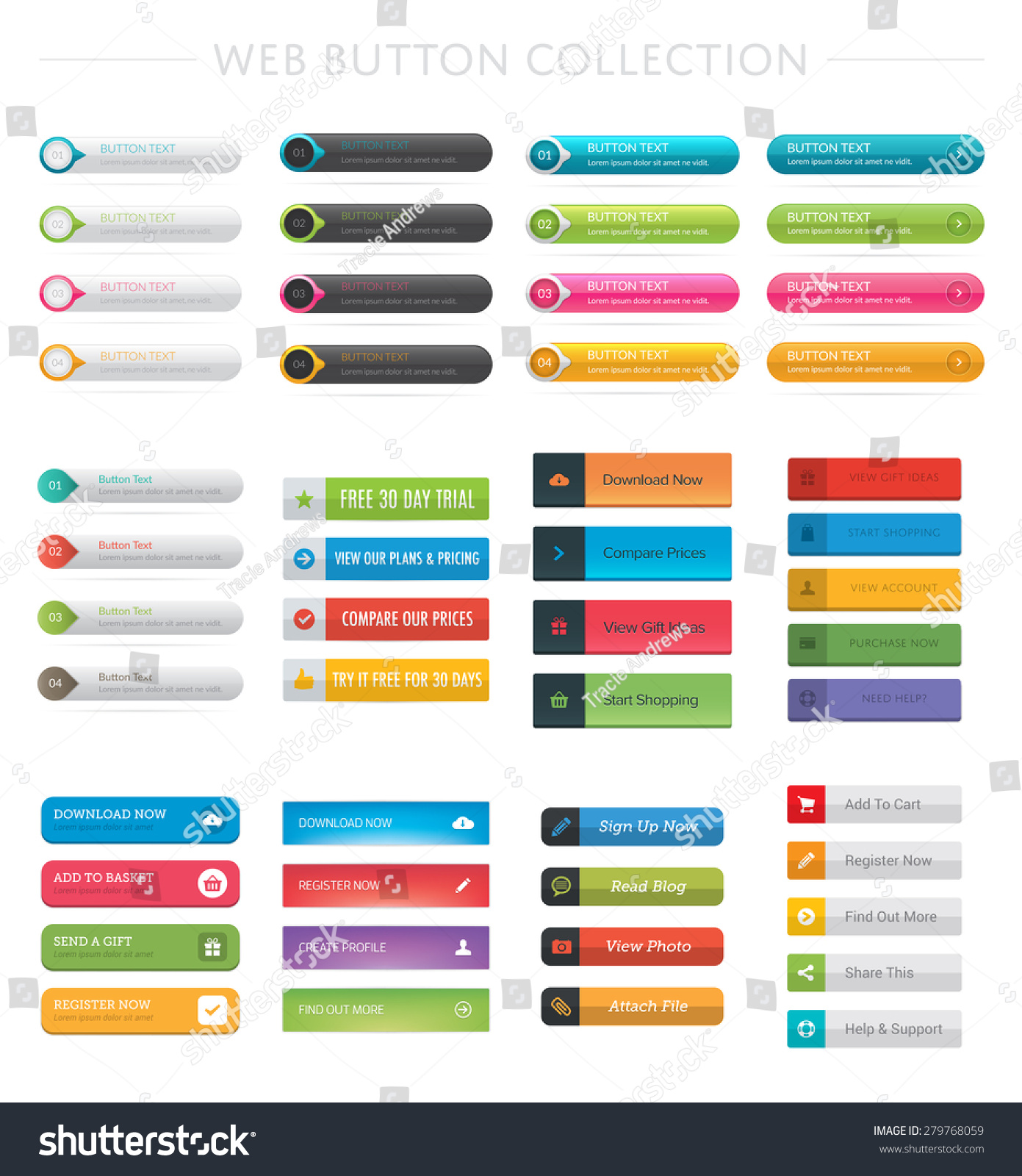 Web Button Collection Stock Vector (Royalty Free) 279768059 | Shutterstock