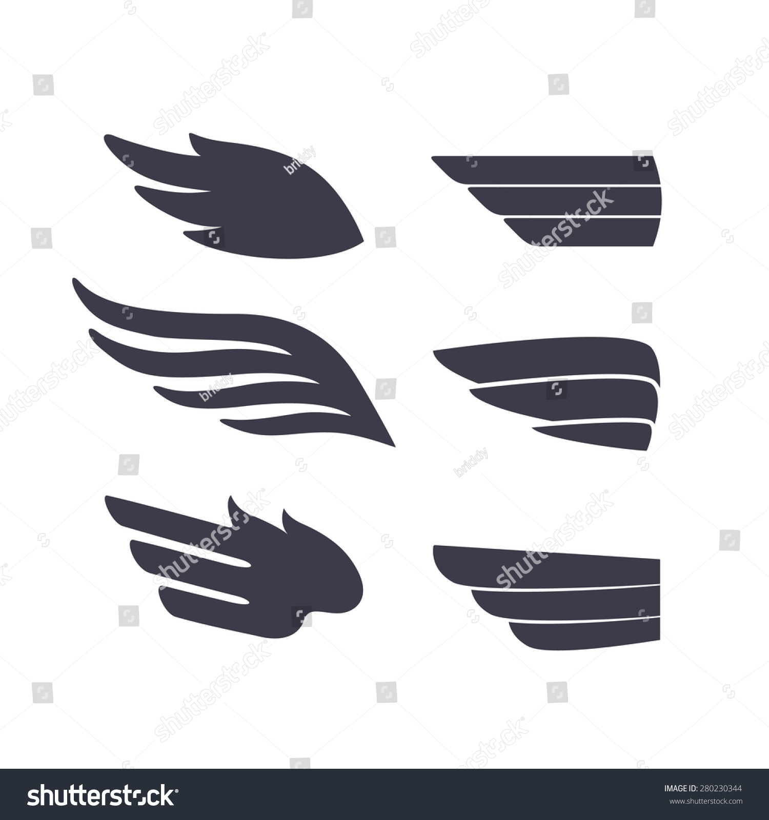 Set Template Birds Arms Vector Sign Stock Vector (Royalty Free ...