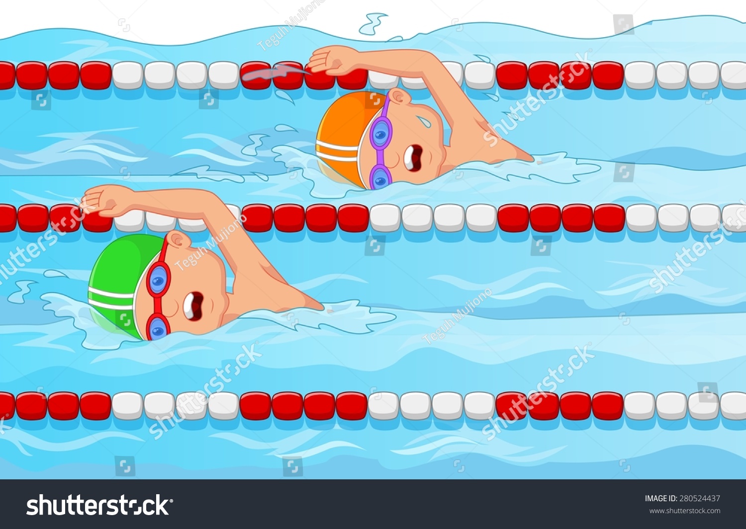 Young Swimmer Swimming Pool Stock Vector (royalty Free) 280524437 