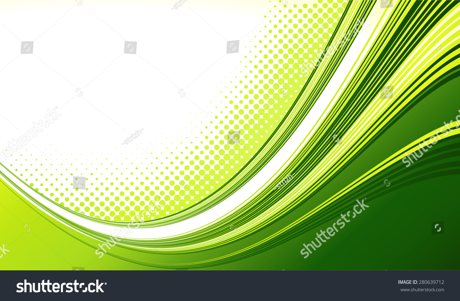 Vector Abstract Green Color Curved Lines Stock Vector (Royalty Free ...