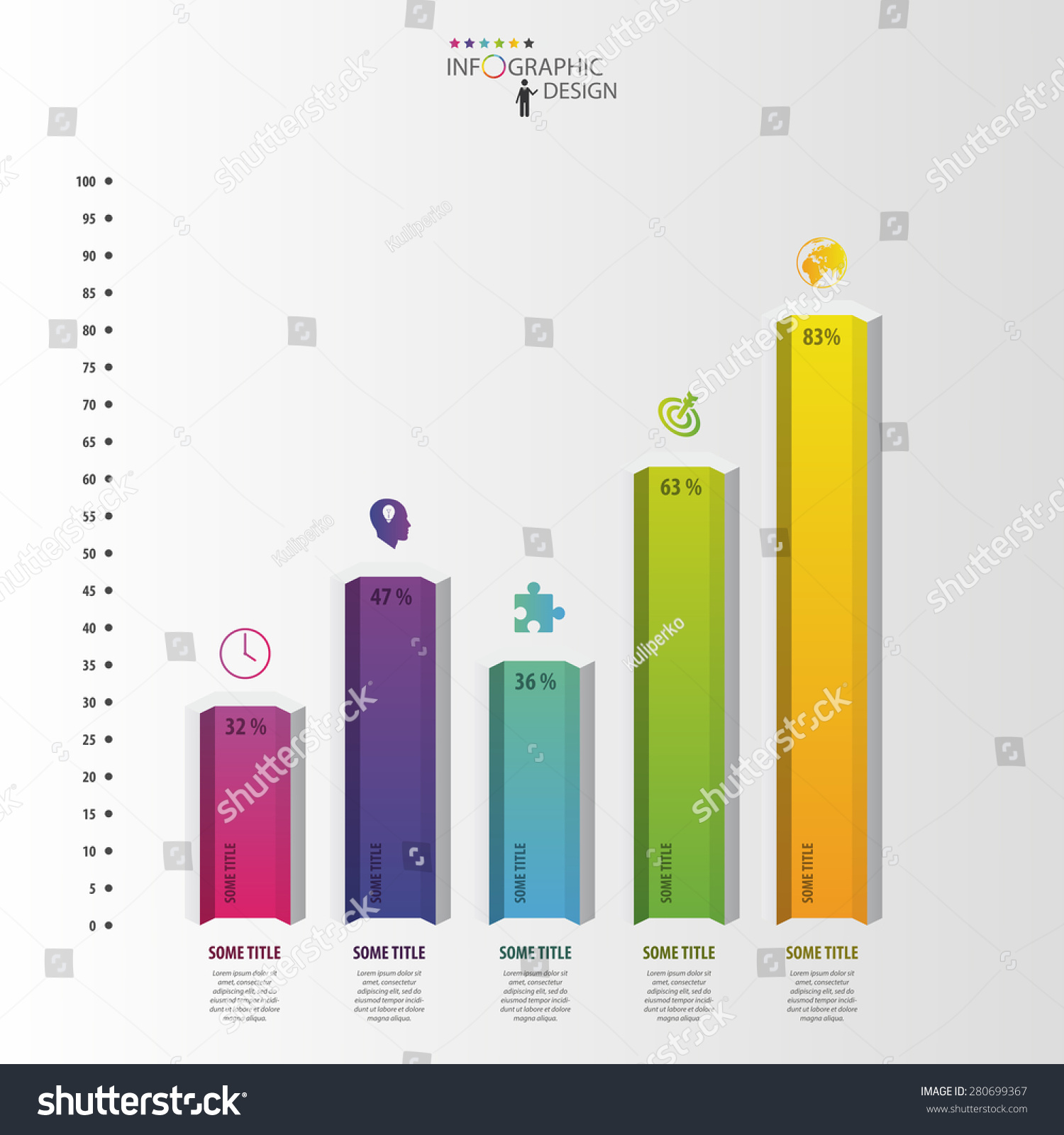 Infographic Design Template Hexagonal Columns Data Stock Vector ...