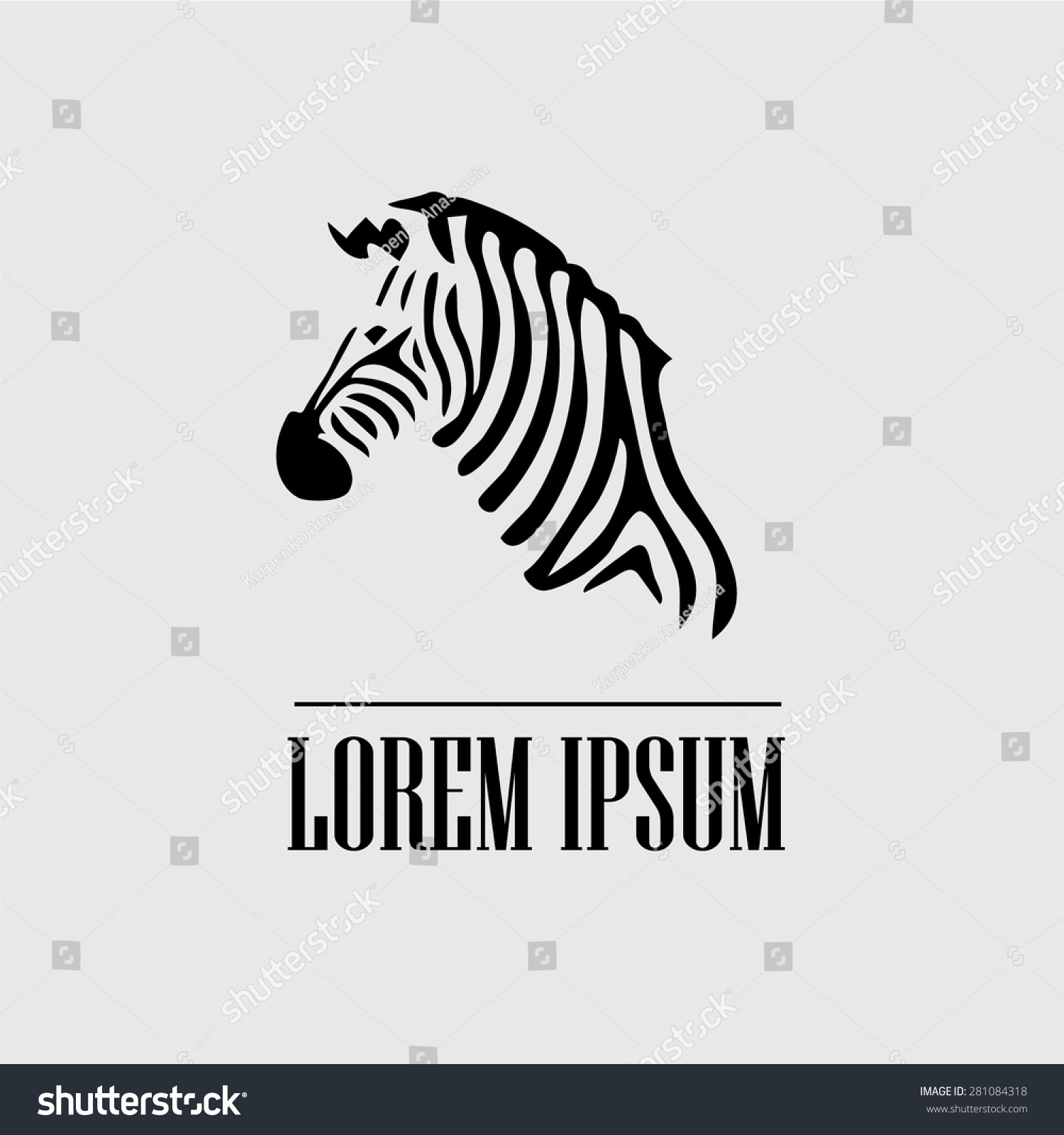 Vektor Stok Logo Zebra (Tanpa Royalti) 281084318 Shutterstock.