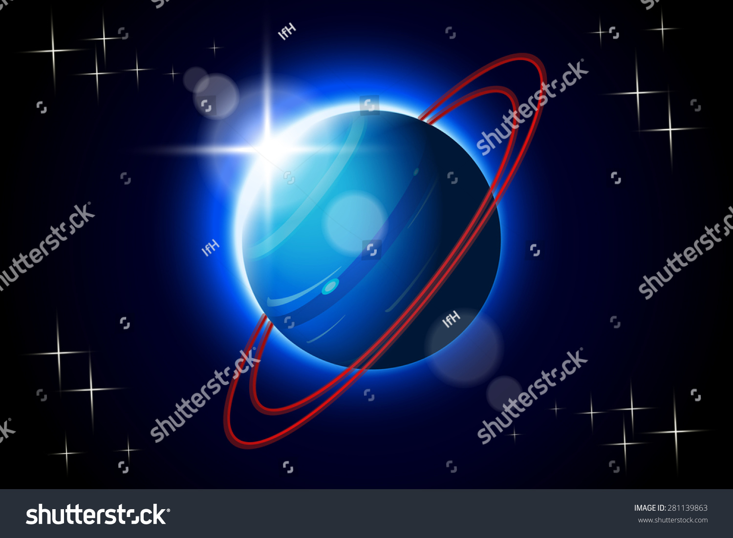 Illustration Uranus One Solar System Planets Stock Vector (Royalty Free ...