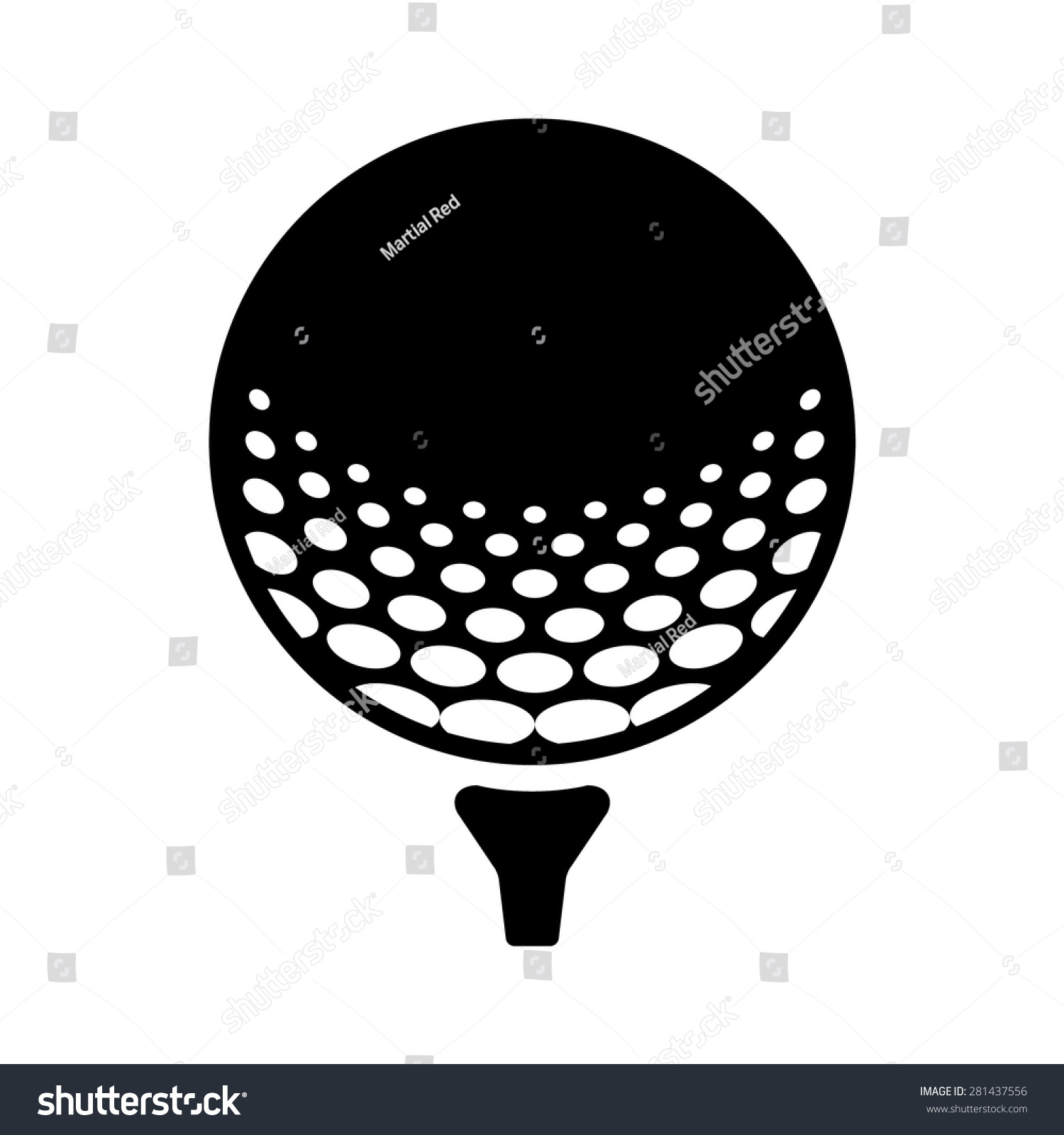 Golf Ball Golfball On Tee Flat Stock Vector (Royalty Free) 281437556 ...