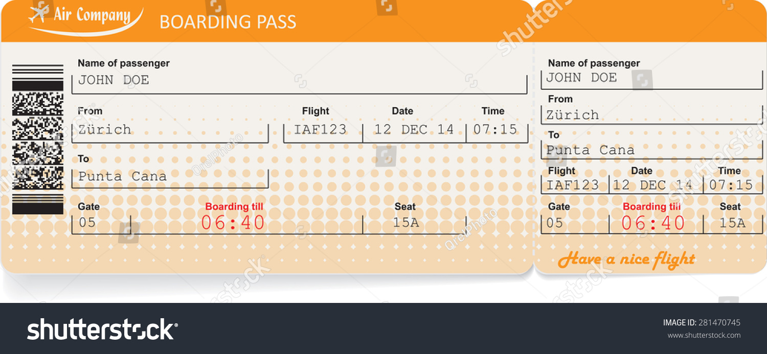 Pattern Airline Boarding Pass Ticket Qr2 库存矢量图（免版税）281470745 Shutterstock 5484