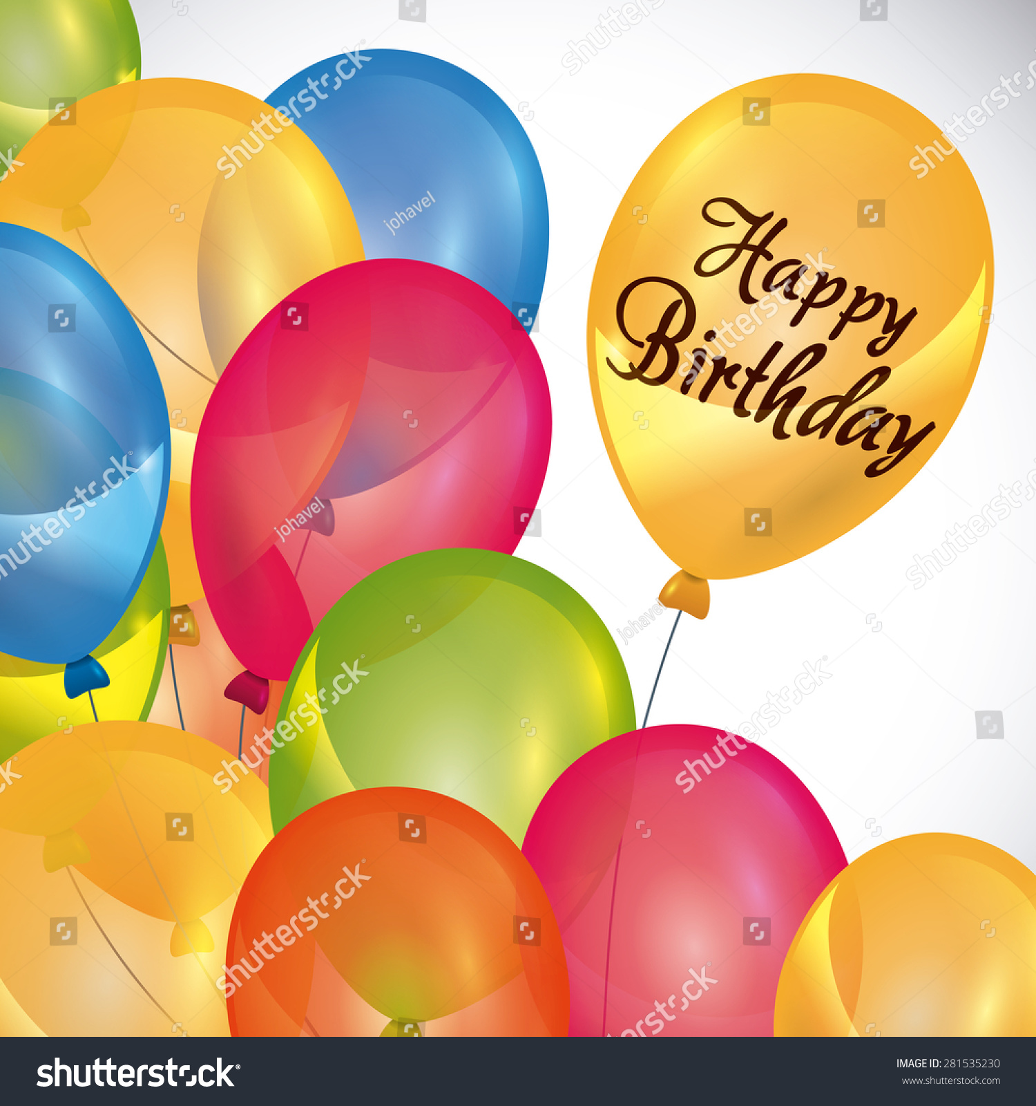 Happy Birthday Colorful Card Design Vector Stock Vector Royalty Free 281535230 Shutterstock 2963