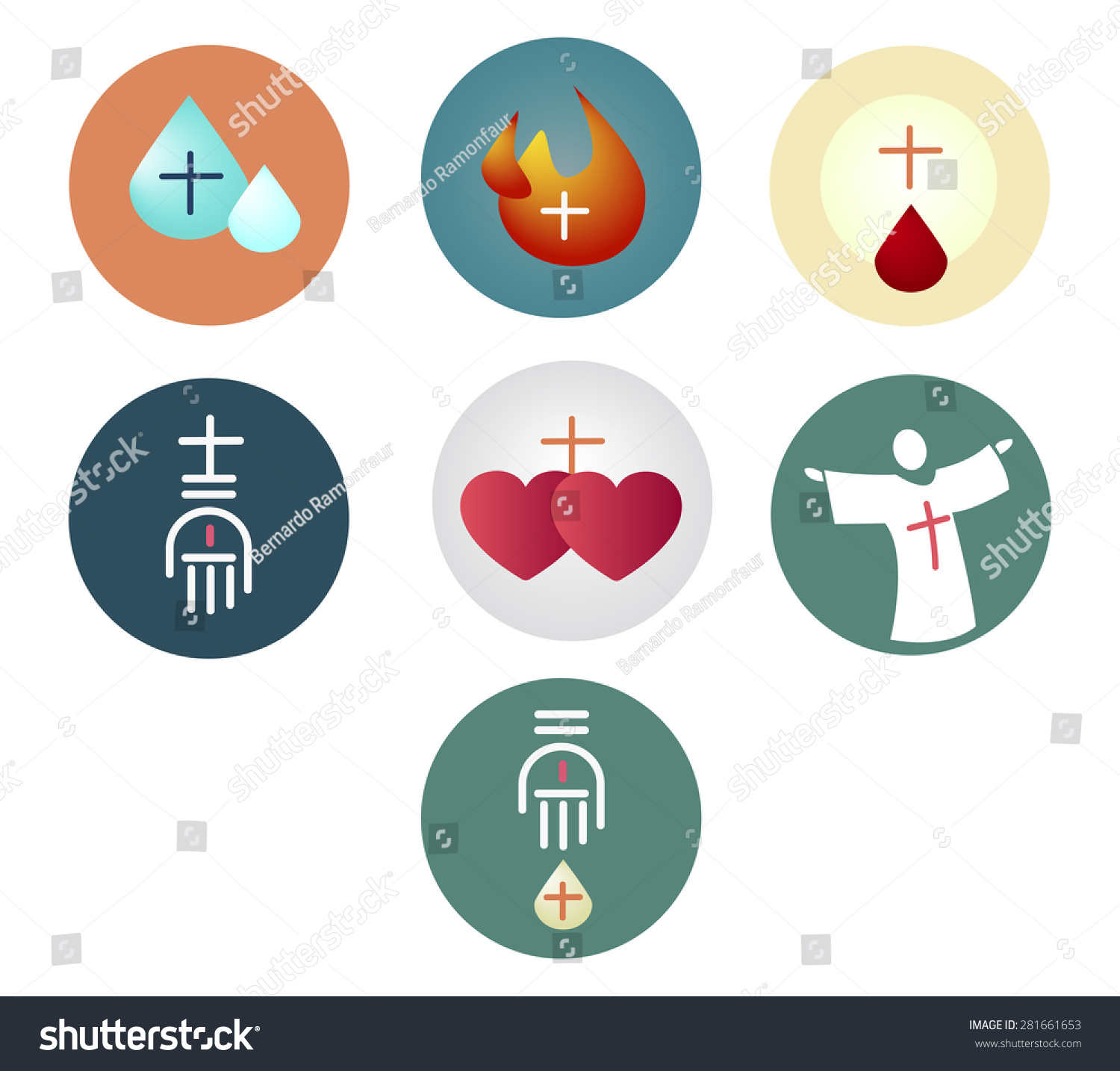 Illustration Seven Sacraments Catholic Church Baptism Stock Vector ...