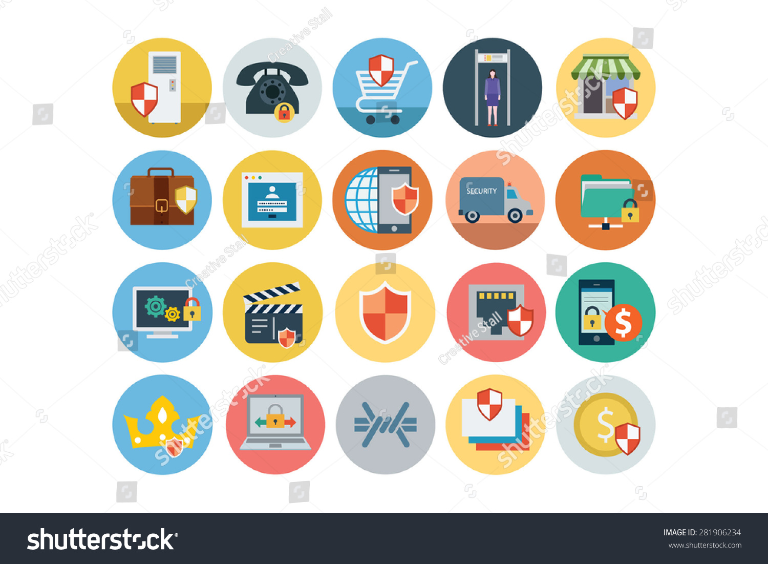 Flat Security Vector Icons 3 Stock Vector (Royalty Free) 281906234 ...