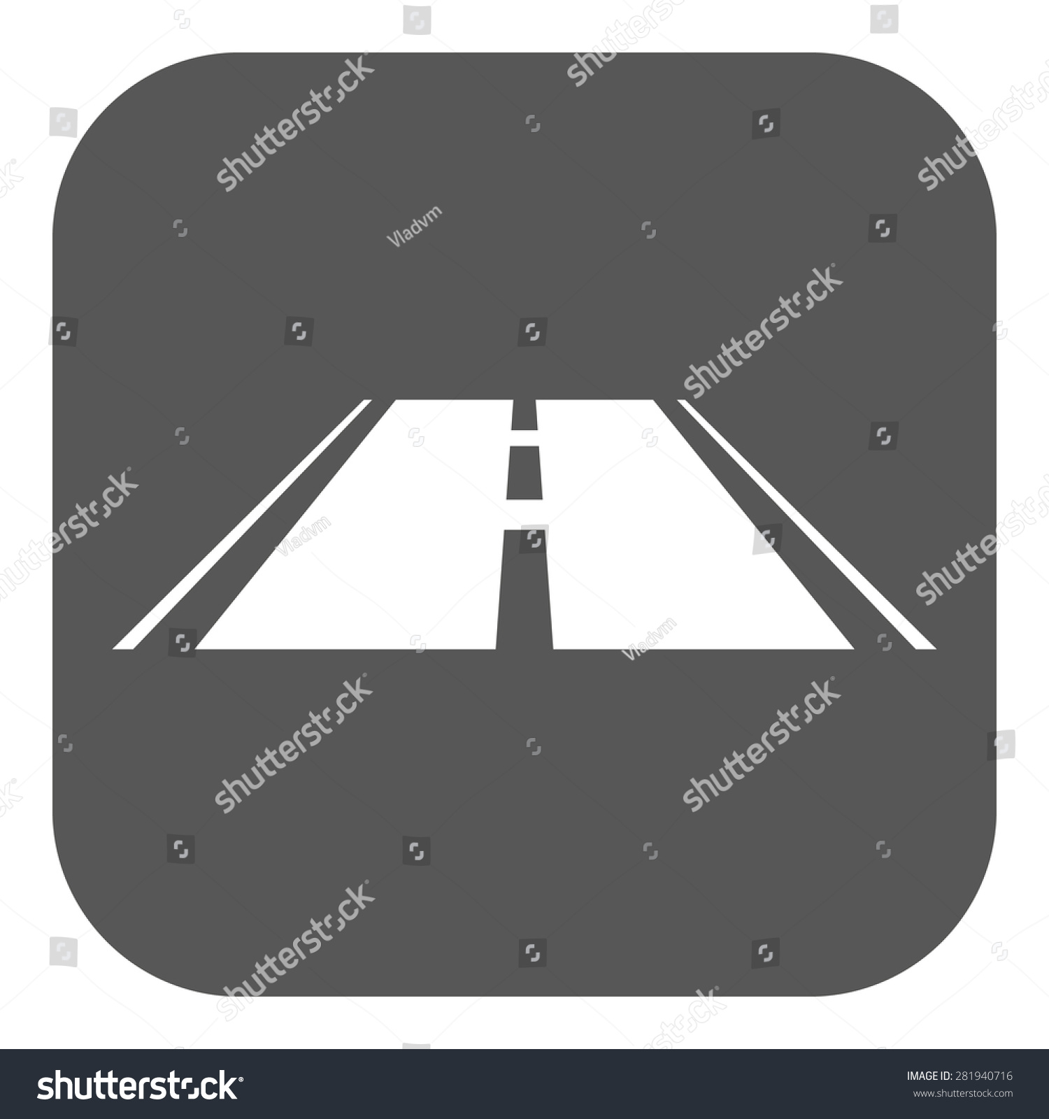 Road Icon Highway Symbol Flat Vector Stock Vector (Royalty Free ...