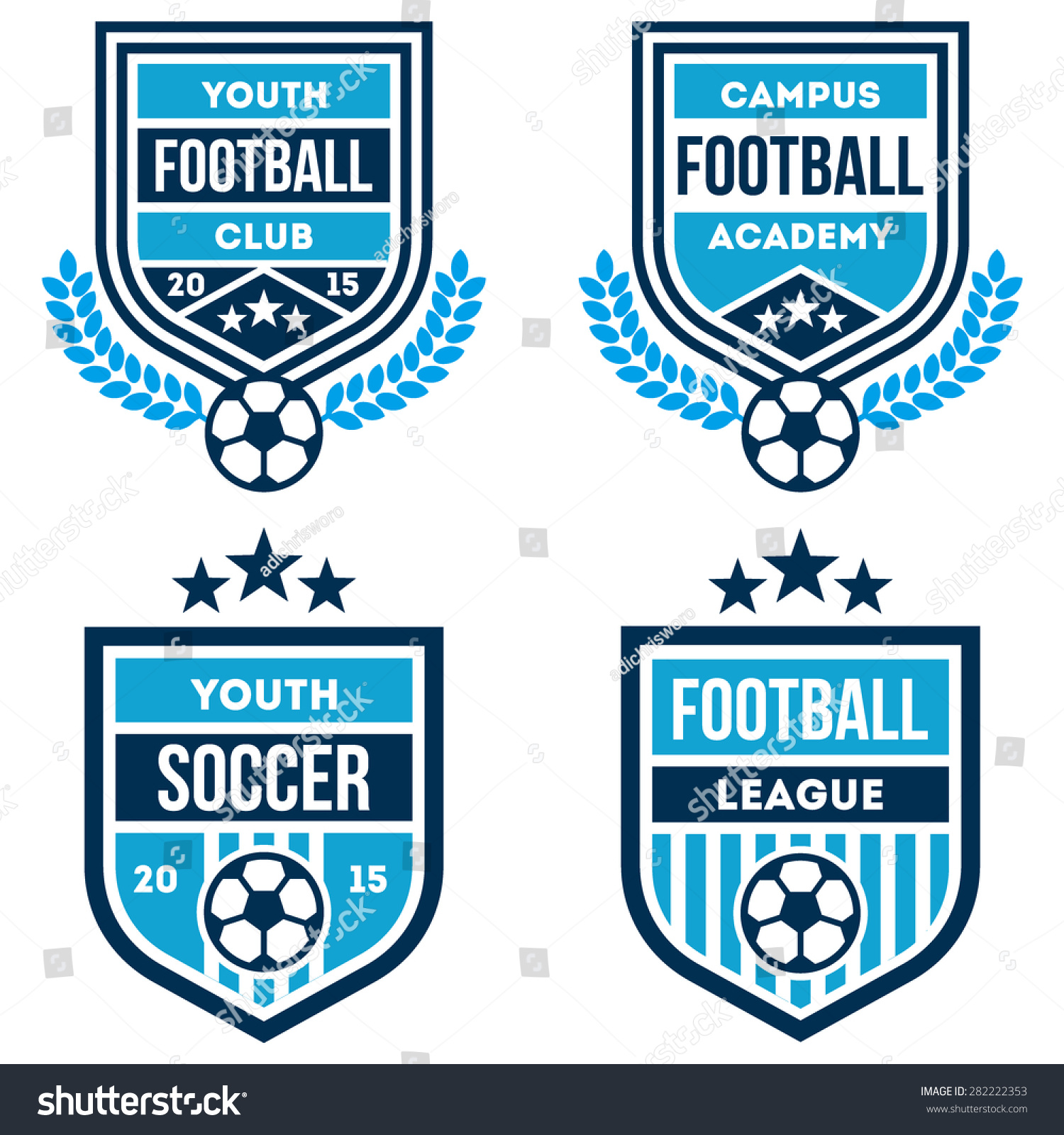 Football Badges Set Stock Vector (royalty Free) 282222353 