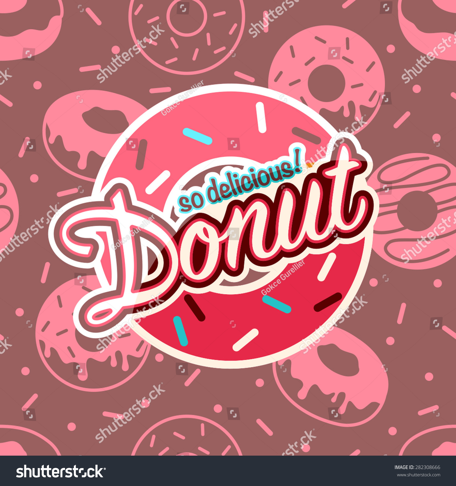 Donut Poster Seamless Background Stock Vector Royalty Free 282308666 Shutterstock 3966