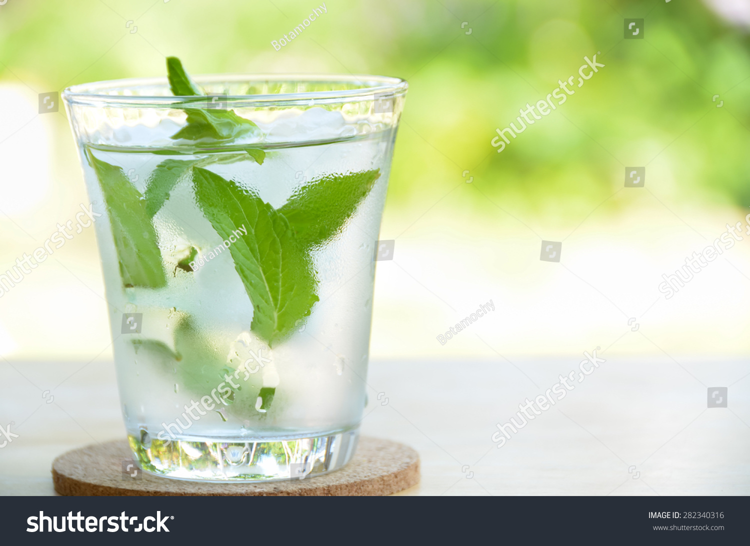 141 563 Mint Leaf With Water Images Stock Photos Vectors Shutterstock   Stock Photo Glass Of Cold Water With Fresh Mint Leaves And Ice Cubes 282340316 