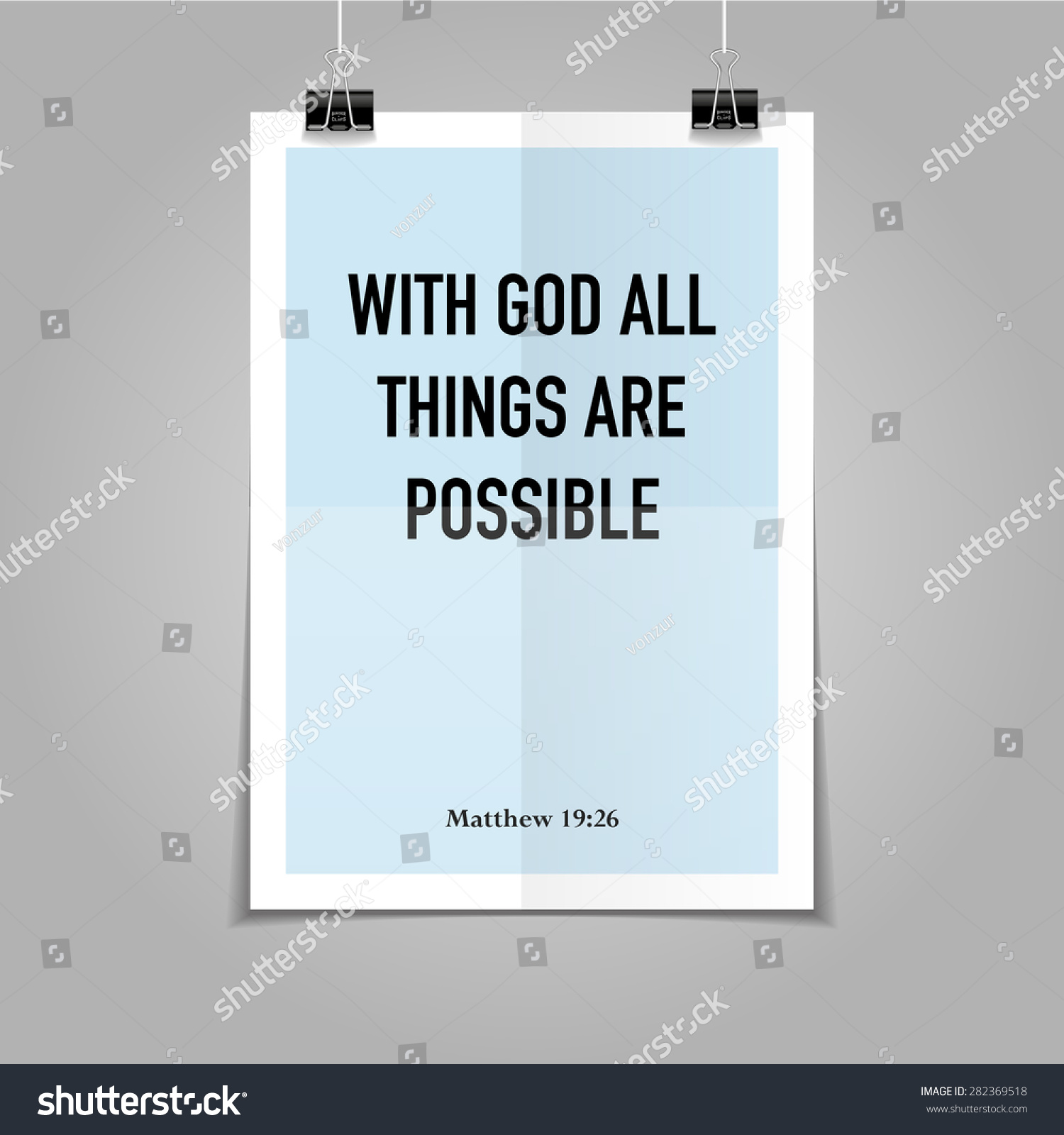 Bible quote hipster poster on a blue folded paper background 
