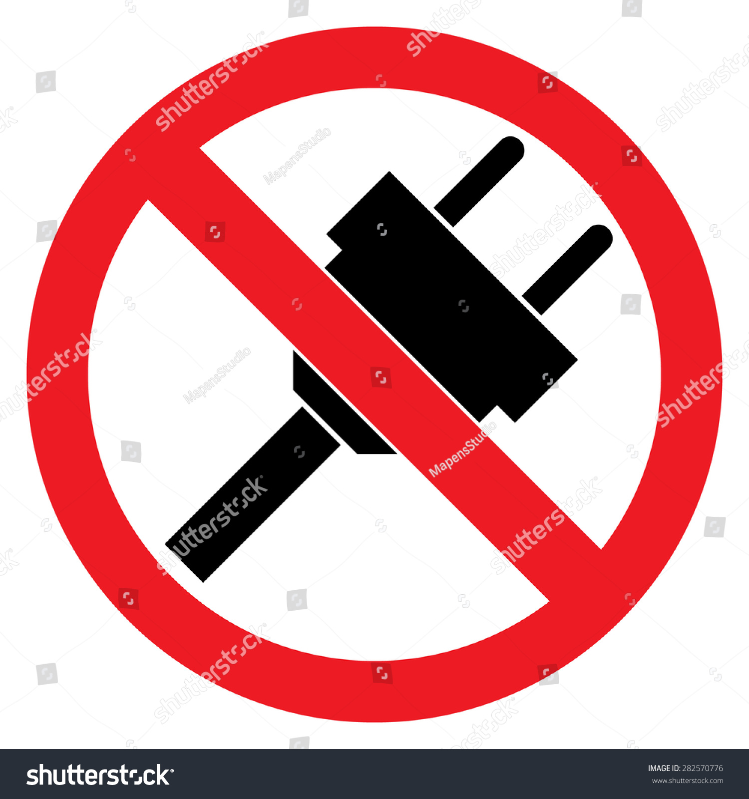 No Plug Sign Stock Vector Royalty Free 282570776 Shutterstock