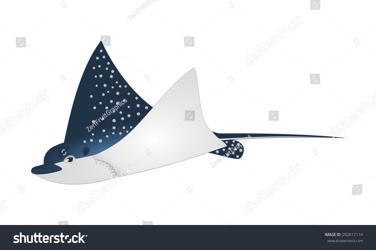 Manta Ray Fish Vector Dark Blue Stock Vector (Royalty Free) 282617114 ...