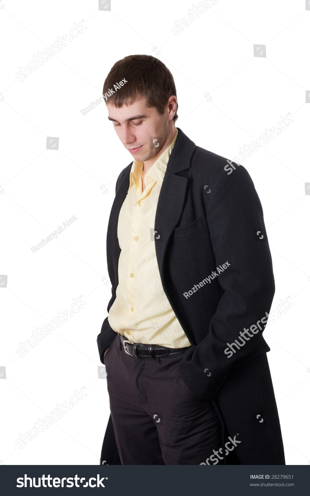 Young Man Topcoat Isolated Over White Stock Photo 28279651 | Shutterstock